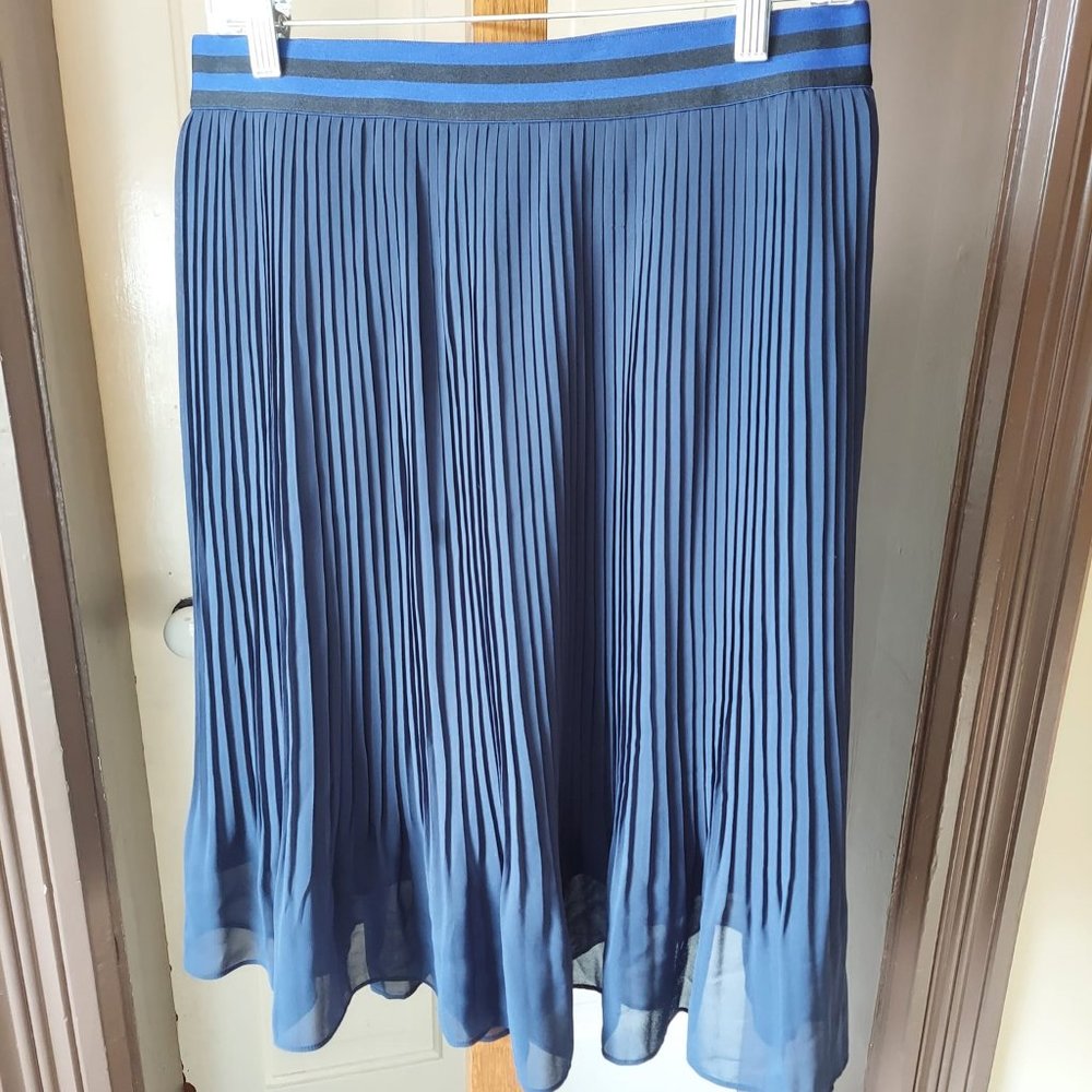 Navy pleated skirt